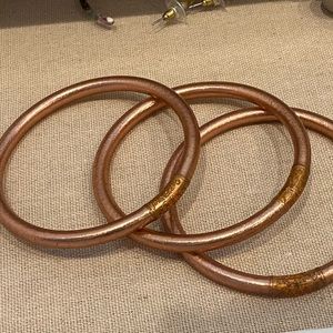 BUDHAGIRL all weather bangles, rose gold, medium